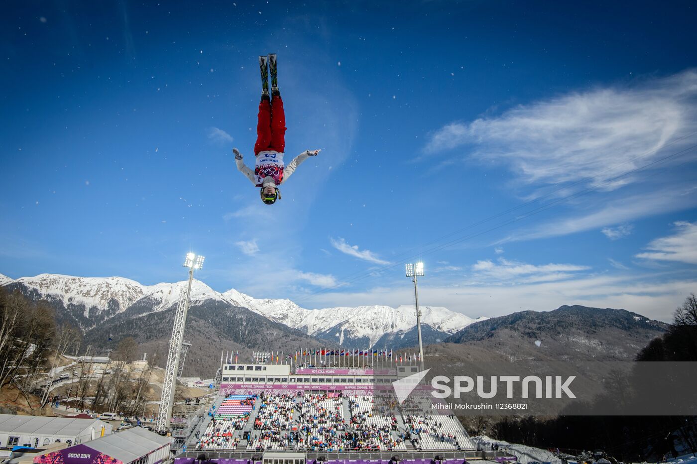 22014 Winter Olympics. Freestyle skiing. Aerials. Training