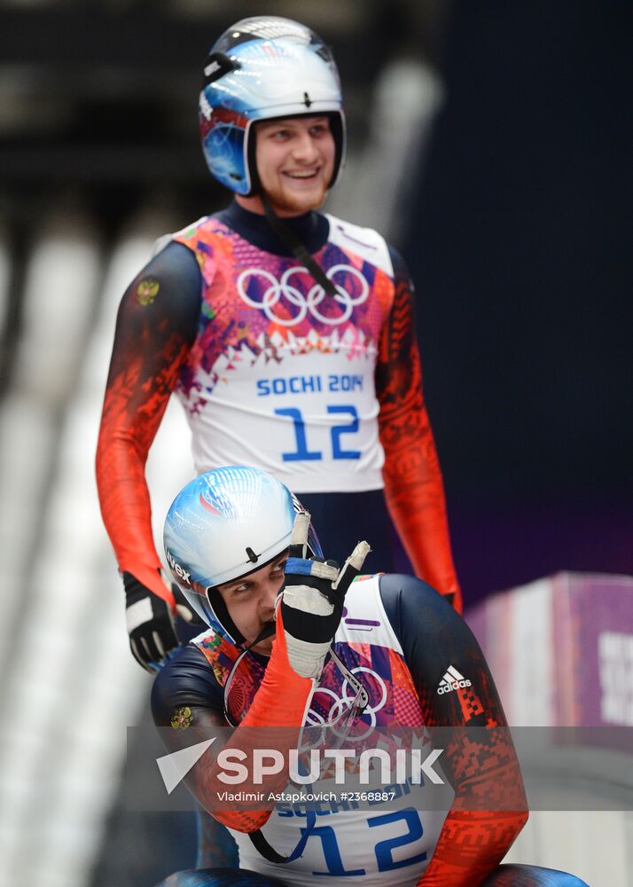 2014 Winter Olympics. Luge. Men's doubles