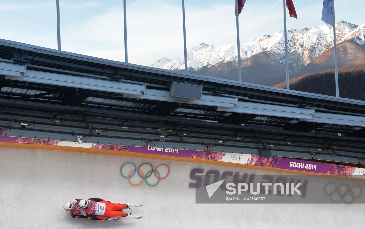 2014 Winter Olympics. Luge. Men’s doubles