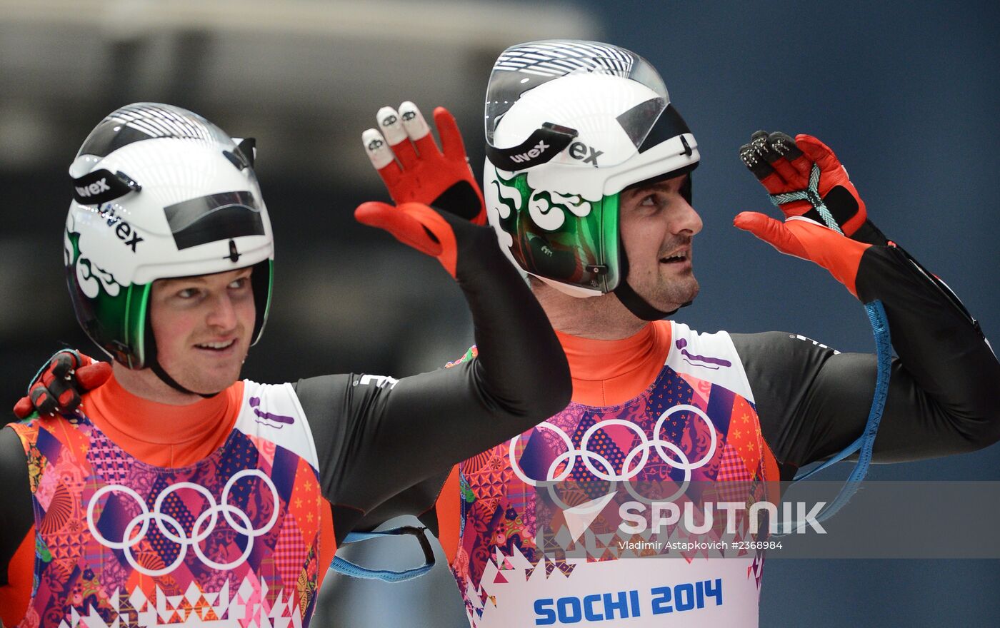 2014 Winter Olympics. Luge. Men’s doubles