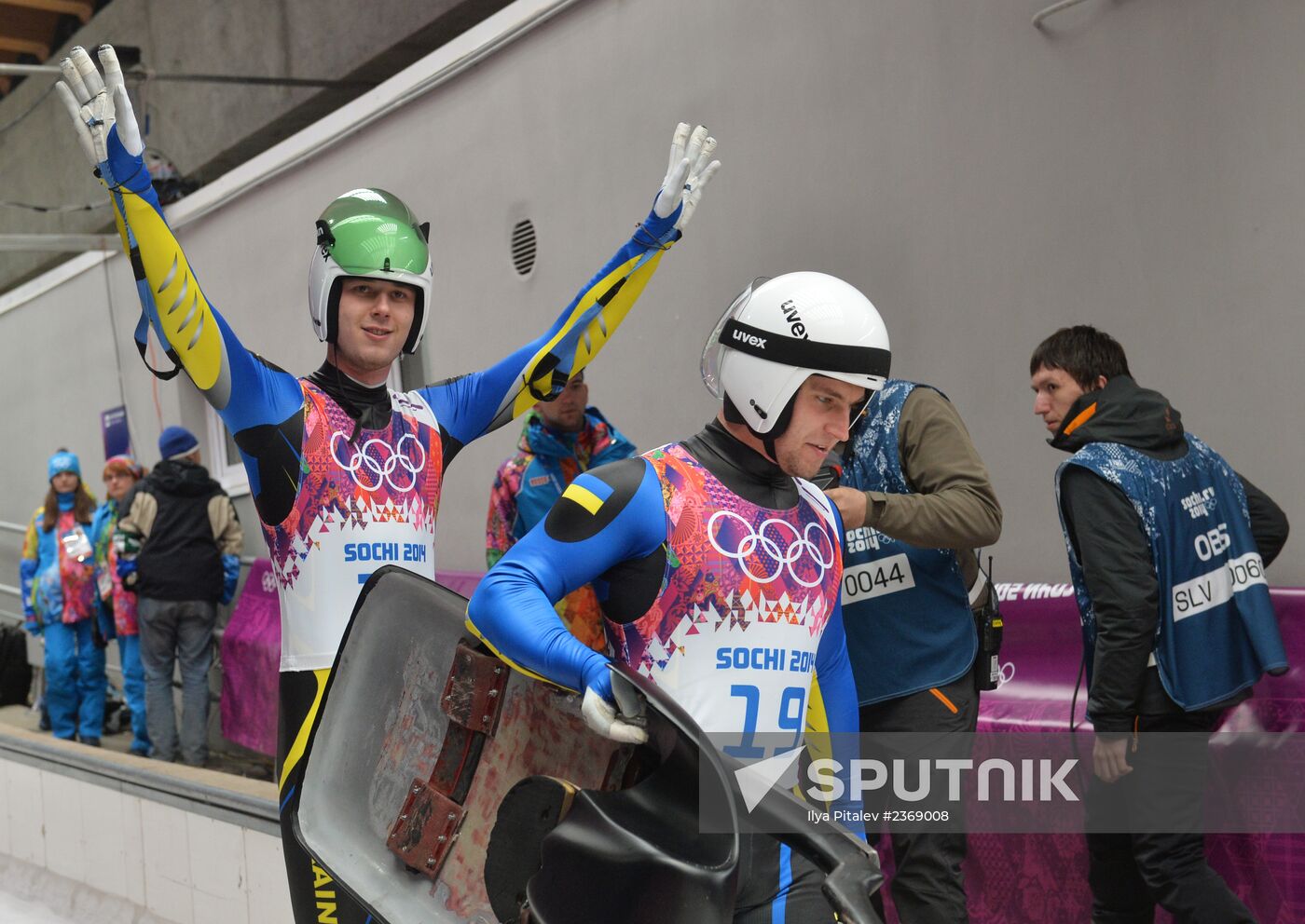 2014 Winter Olympics. Luge. Men’s doubles