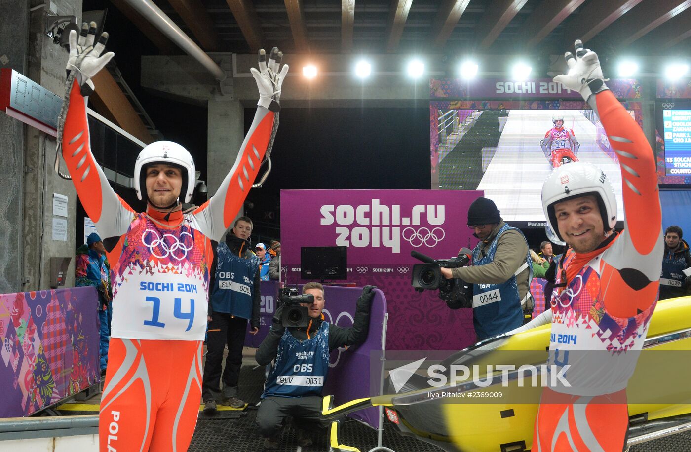 2014 Winter Olympics. Luge. Men’s doubles