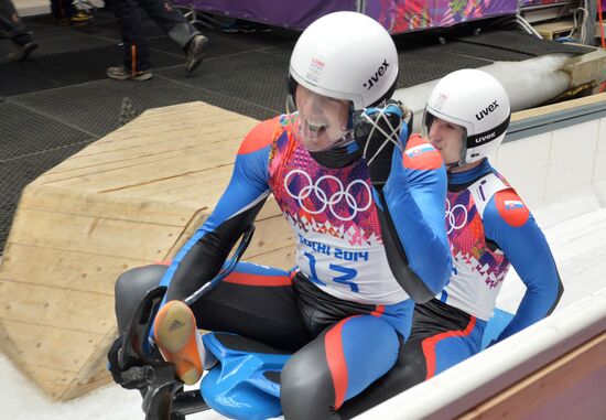 2014 Winter Olympics. Luge. Men’s doubles