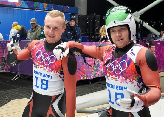 2014 Winter Olympics. Luge. Men’s doubles