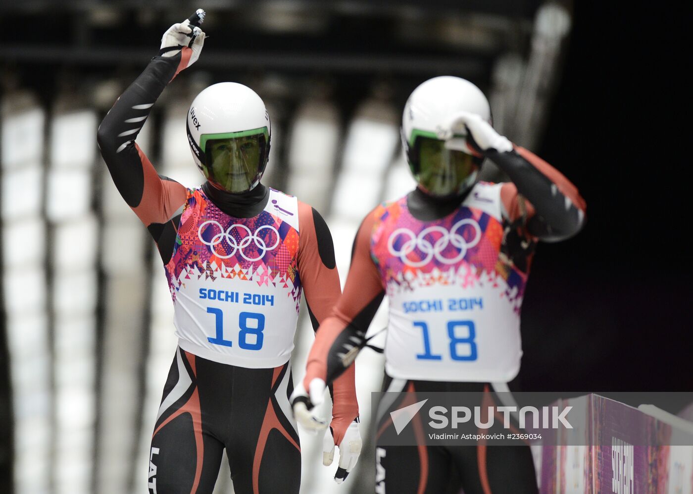 2014 Winter Olympics. Luge. Men’s doubles
