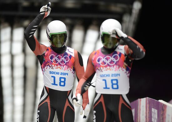 2014 Winter Olympics. Luge. Men’s doubles