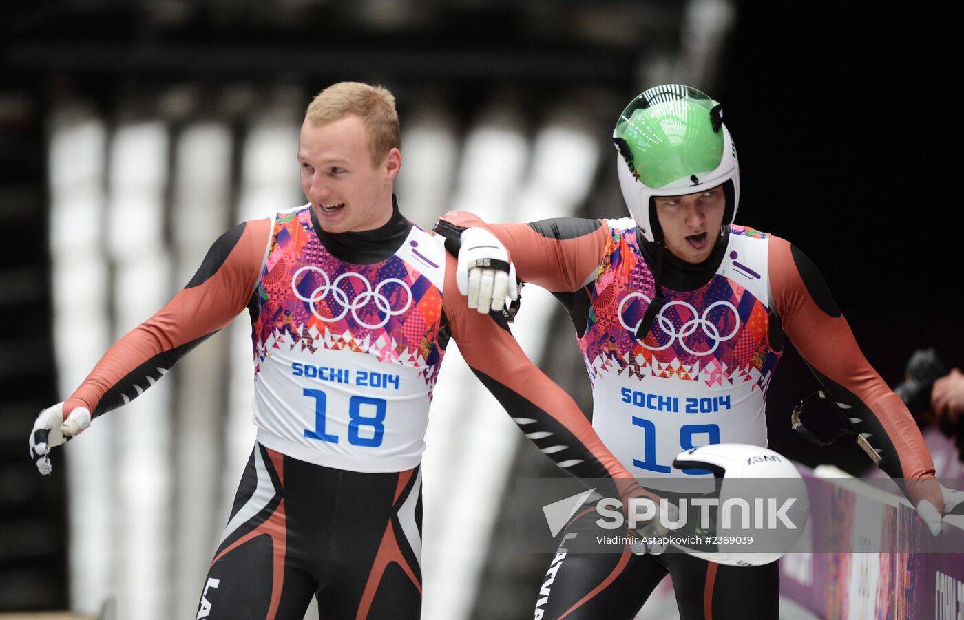 2014 Winter Olympics. Luge. Men’s doubles