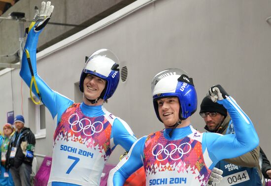 2014 Winter Olympics. Luge. Men’s doubles
