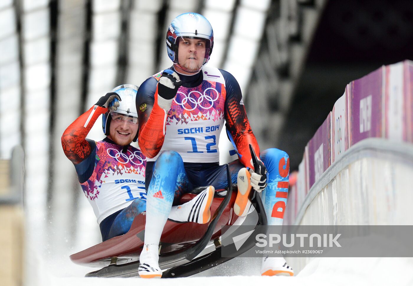 2014 Winter Olympics. Luge. Men's doubles