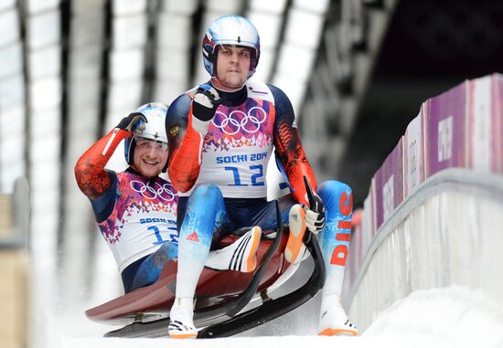 2014 Winter Olympics. Luge. Men's doubles
