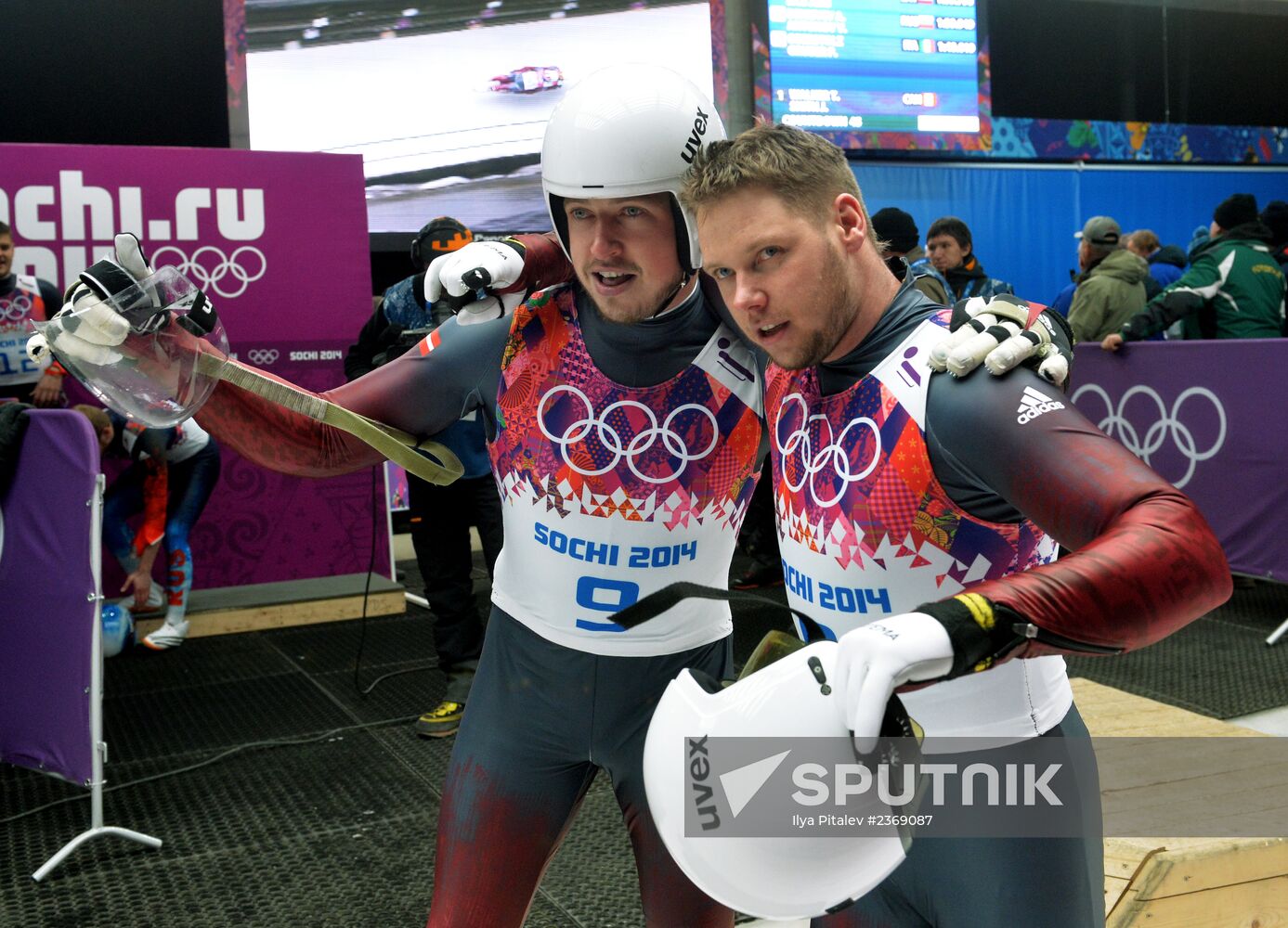 2014 Winter Olympics. Luge. Men's doubles