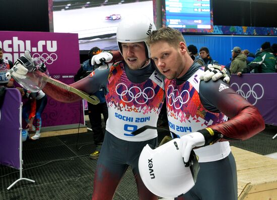 2014 Winter Olympics. Luge. Men's doubles