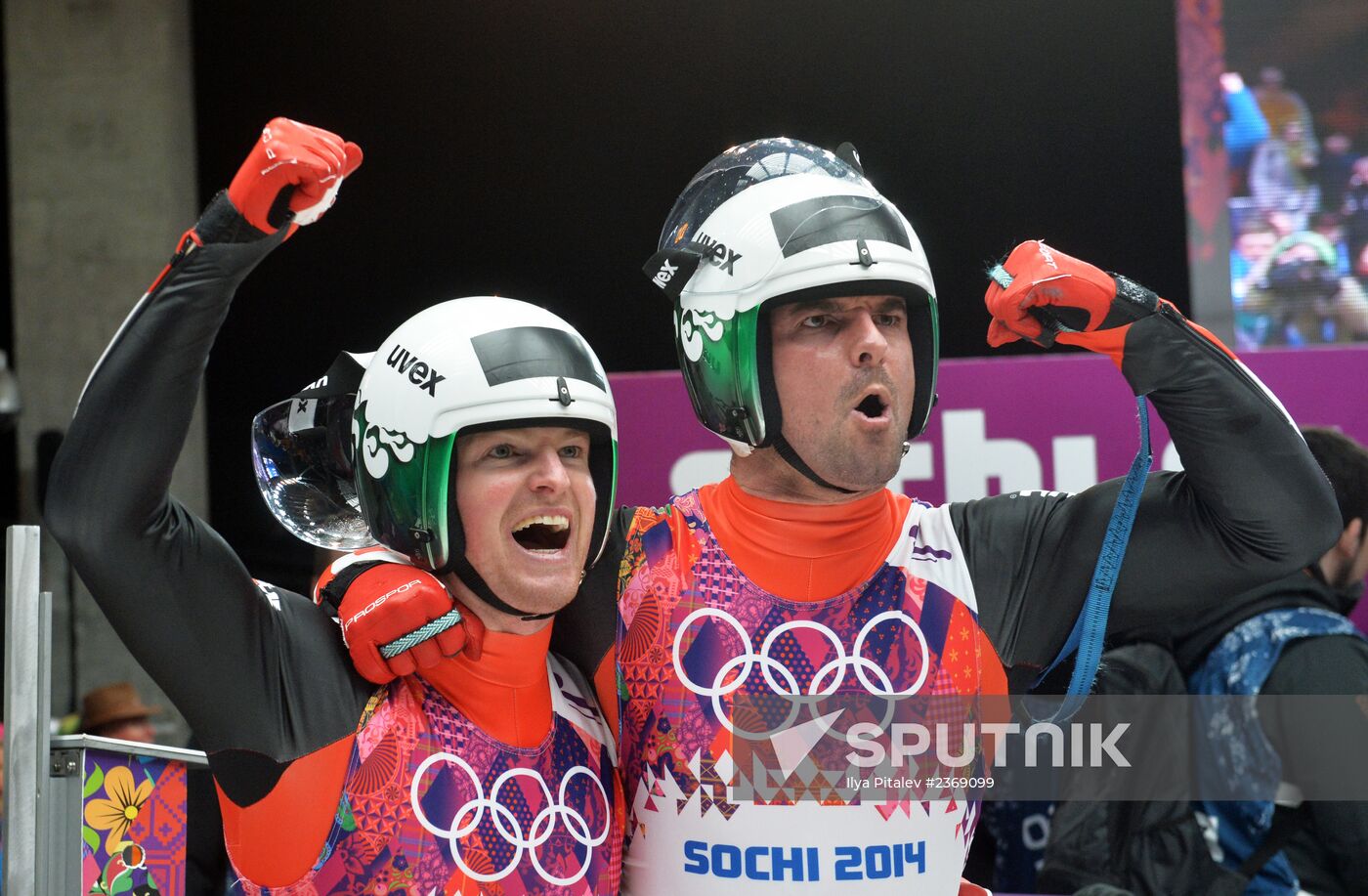 2014 Winter Olympics. Luge. Men’s doubles
