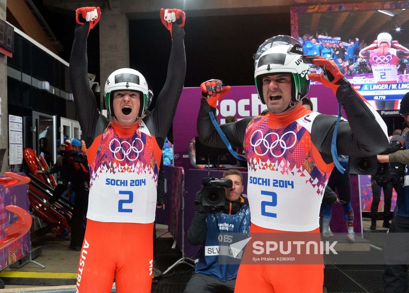 2014 Winter Olympics. Luge. Men’s doubles