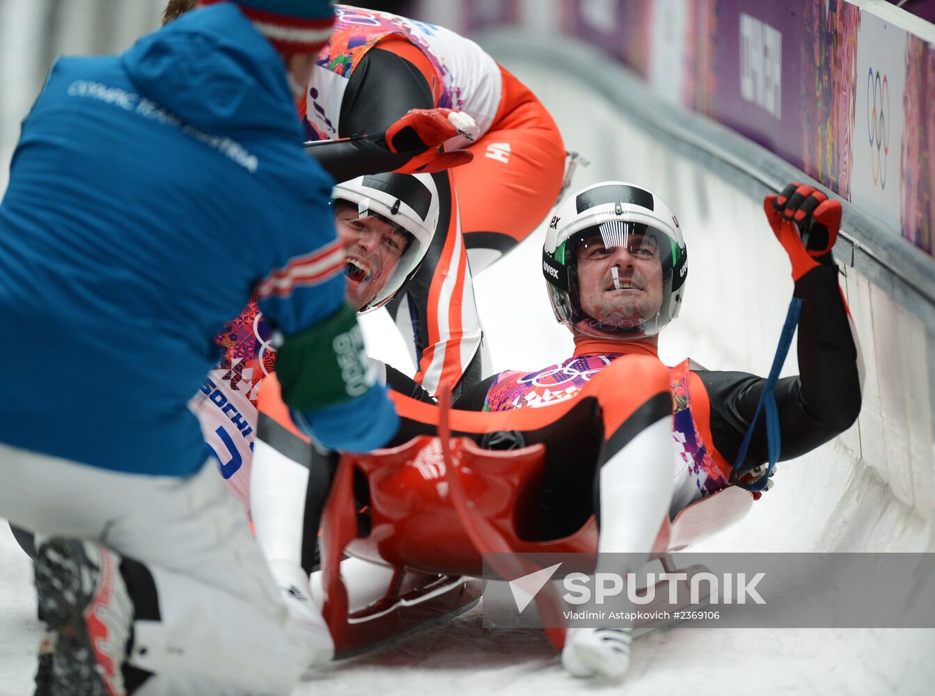 2014 Winter Olympics. Luge. Men’s doubles