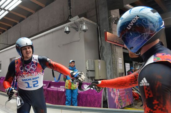 2014 Winter Olympics. Luge. Men’s doubles