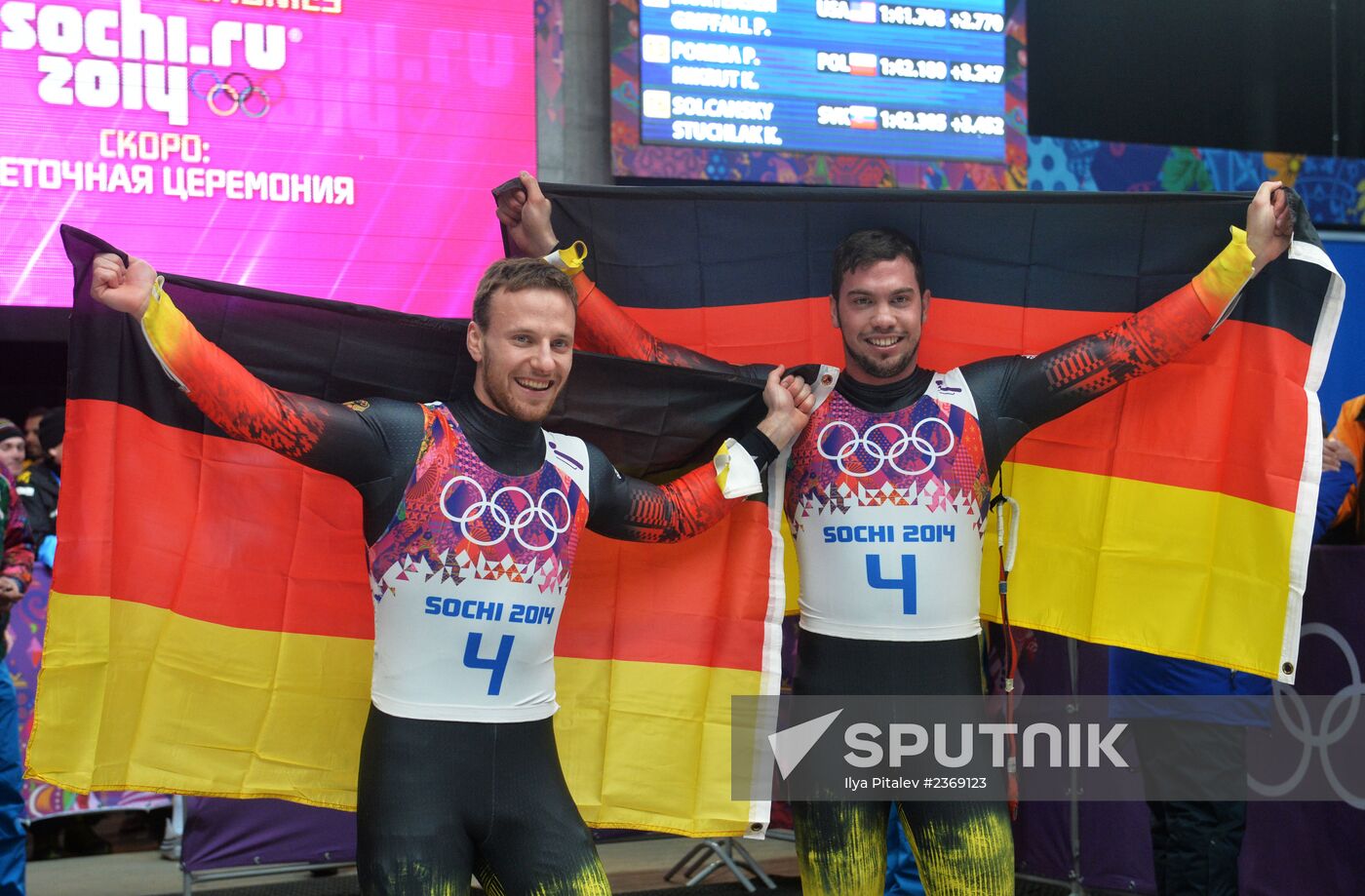 2014 Winter Olympics. Luge. Men’s doubles