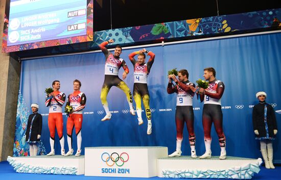 2014 Winter Olympics. Luge. Men’s doubles