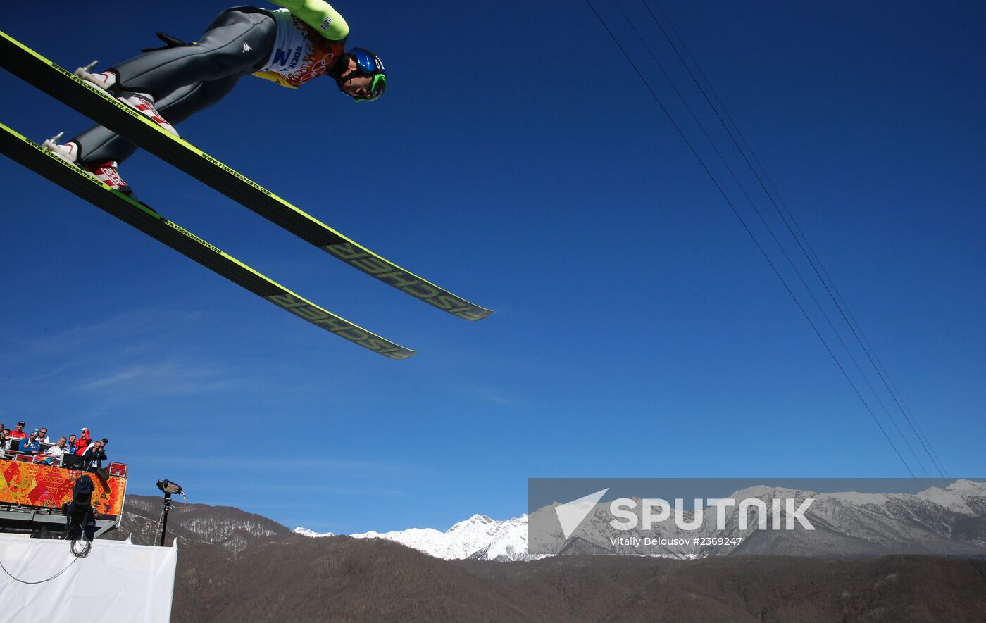 2014 Winter Olympics. Nordic combined. Individual race. Normal hill