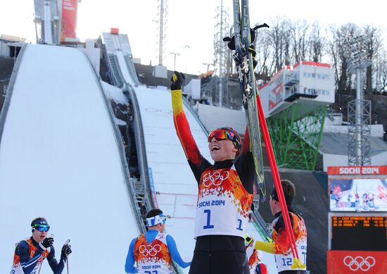 2014 Winter Olympics. Nordic combined. Individual race. Normal hill