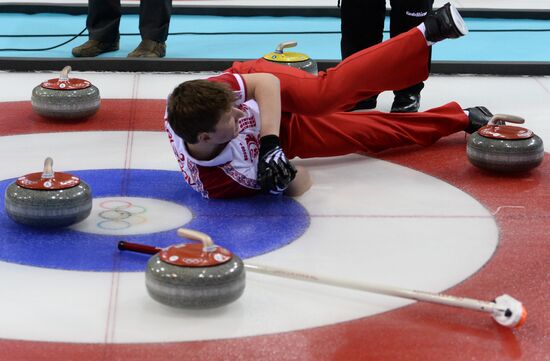 2014 Winter Olympics. Curling. Men. Day Four