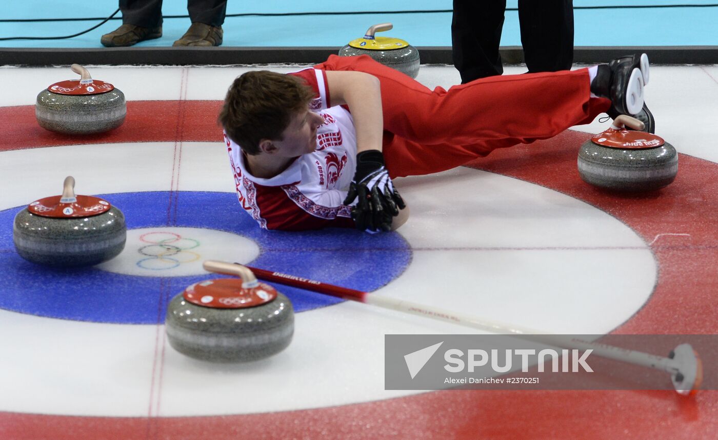 2014 Winter Olympics. Curling. Men. Day Four