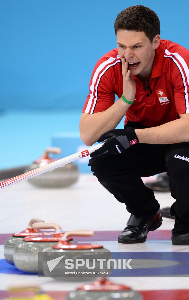 2014 Winter Olympics. Curling. Men. Day Four