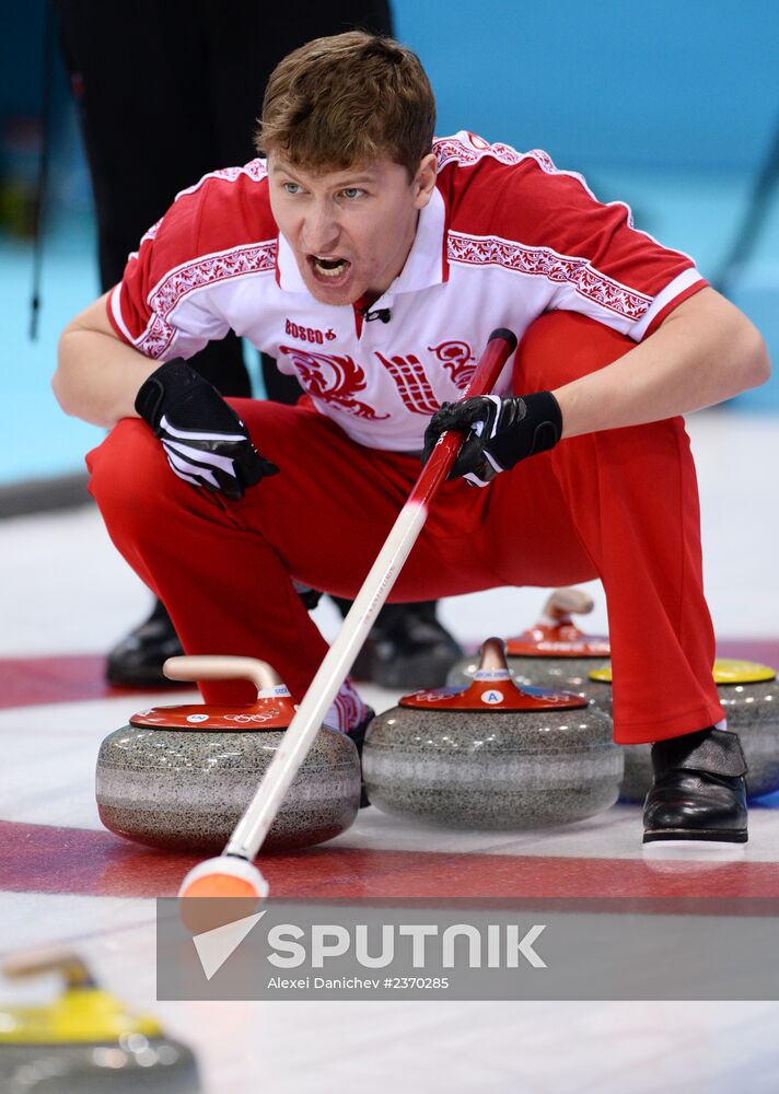 2014 Winter Olympics. Curling. Men. Day Four