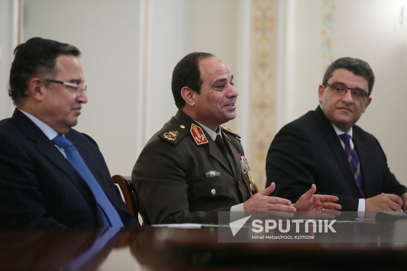Vladimir Putin meets with Nabil Fahmy and Abdul Fattah al-Sisi