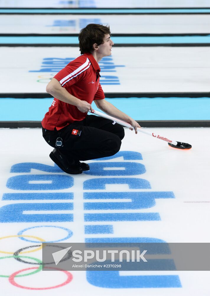 2014 Winter Olympics. Curling. Men. Day Four