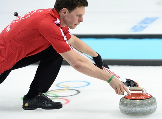 2014 Winter Olympics. Curling. Men. Day Four