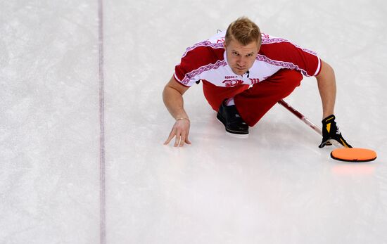 2014 Winter Olympics. Curling. Men. Day Four