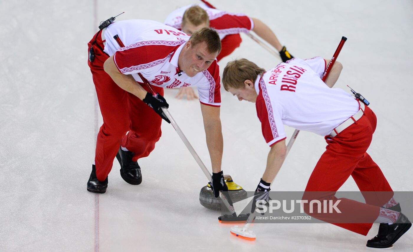 2014 Winter Olympics. Curling. Men. Day Four