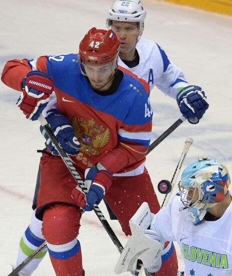 2014 Winter Olympics. Ice hockey. Men. Russia vs. Slovenia