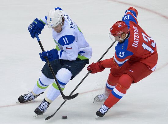 2014 Winter Olympics. Ice hockey. Men. Russia vs. Slovenia