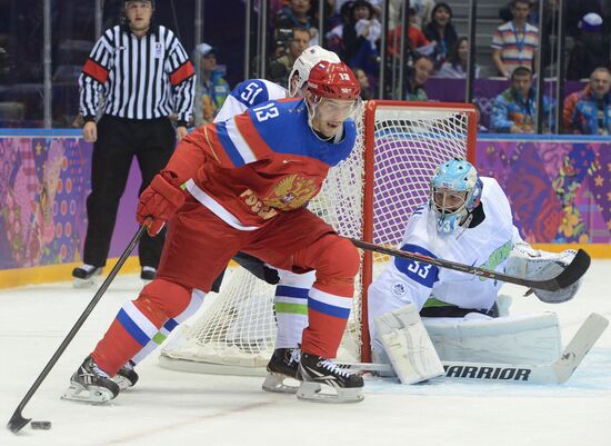 2014 Winter Olympics. Ice hockey. Men. Russia vs. Slovenia