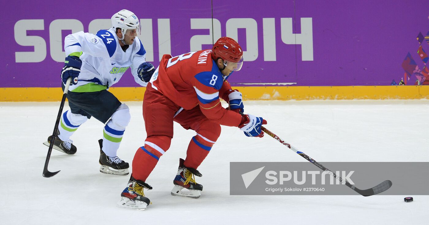 2014 Winter Olympics. Ice hockey. Men. Russia vs. Slovenia