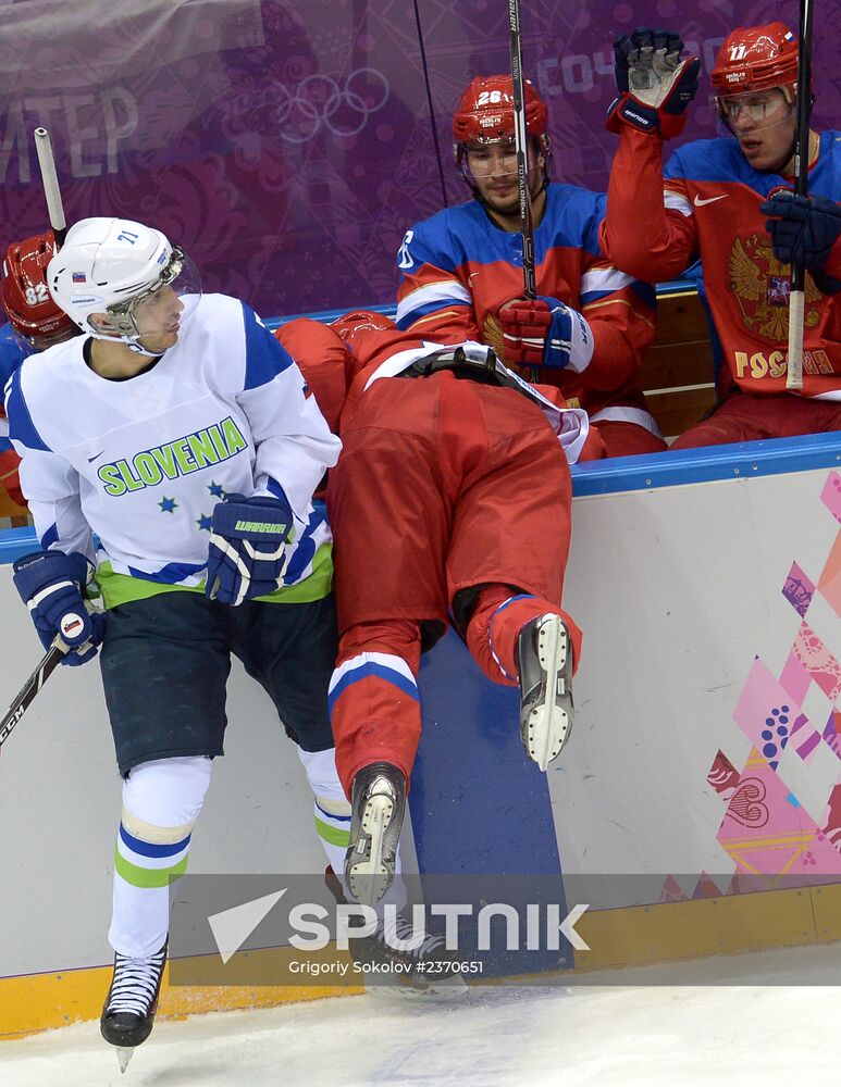 2014 Winter Olympics. Ice hockey. Men. Russia vs. Slovenia