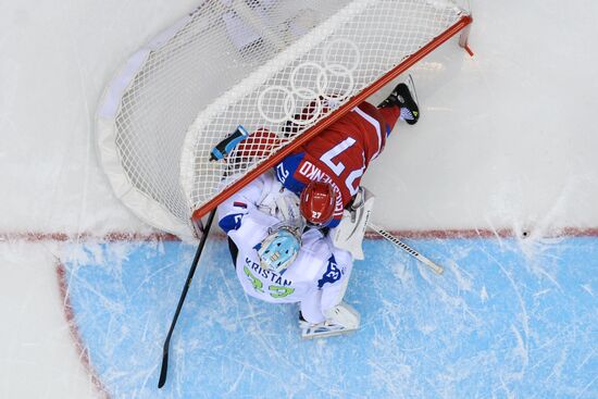 2014 Winter Olympics. Ice hockey. Men. Russia vs. Slovenia