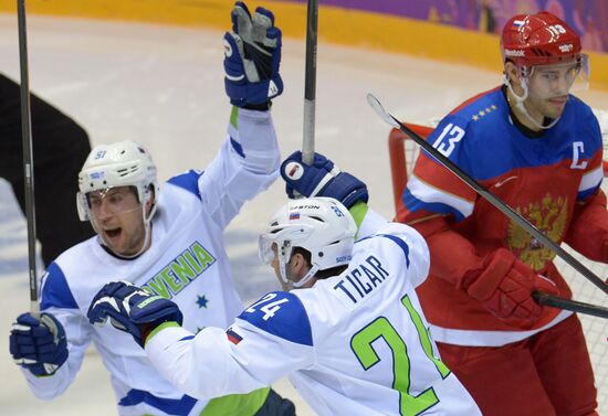 2014 Winter Olympics. Ice hockey. Men. Russia vs. Slovenia