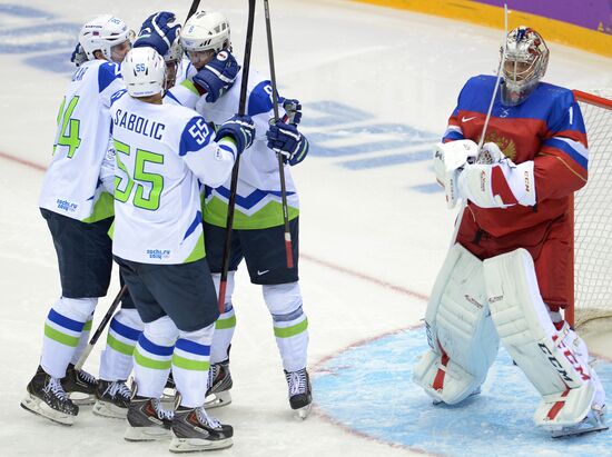 2014 Winter Olympics. Ice hockey. Men. Russia vs. Slovenia