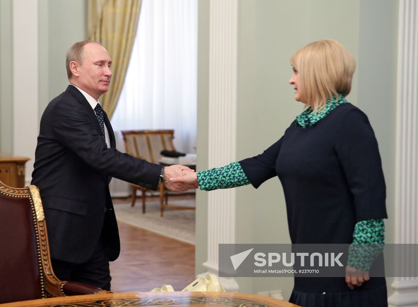 Vladimir Putin meets with Ella Panfilova, Vladimir Lukin
