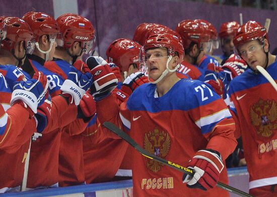 2014 Winter Olympics. Ice hockey. Men. Russia vs. Slovenia