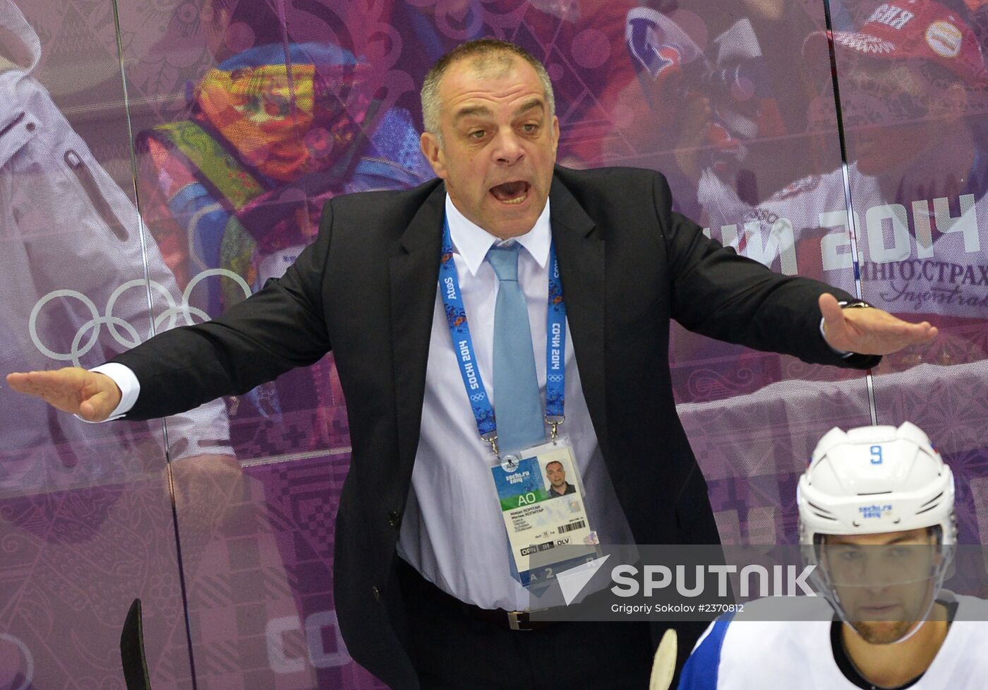2014 Winter Olympics. Ice hockey. Men. Russia vs. Slovenia