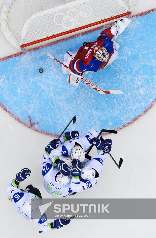2014 Winter Olympics. Ice hockey. Men. Russia vs. Slovenia