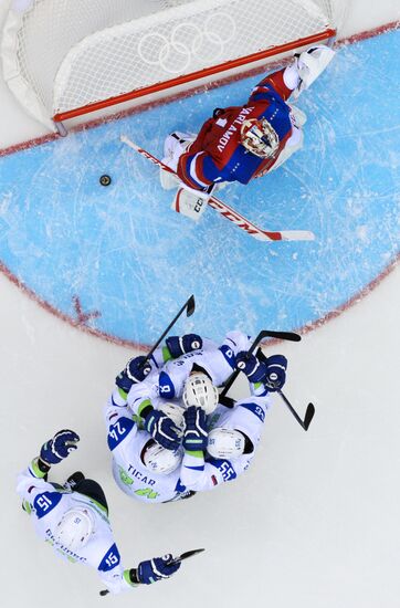 2014 Winter Olympics. Ice hockey. Men. Russia vs. Slovenia