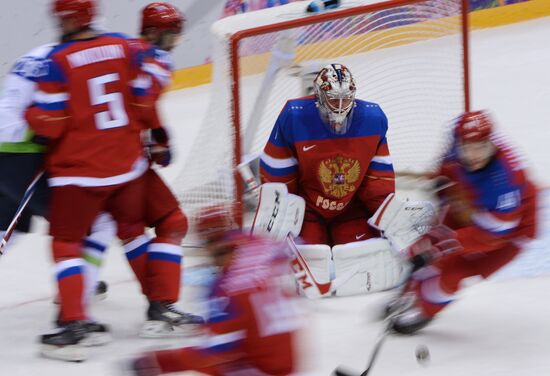 2014 Winter Olympics. Ice hockey. Men. Russia vs. Slovenia