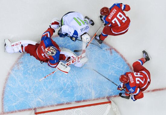 2014 Winter Olympics. Ice hockey. Men. Russia vs. Slovenia
