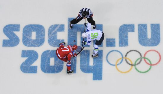 2014 Winter Olympics. Ice hockey. Men. Russia vs. Slovenia