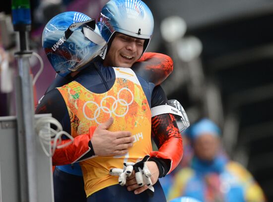 2014 Winter Olympics. Luge. Mixed team relay